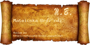 Mateicska Brúnó névjegykártya